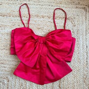 Red Bow Bustier Top